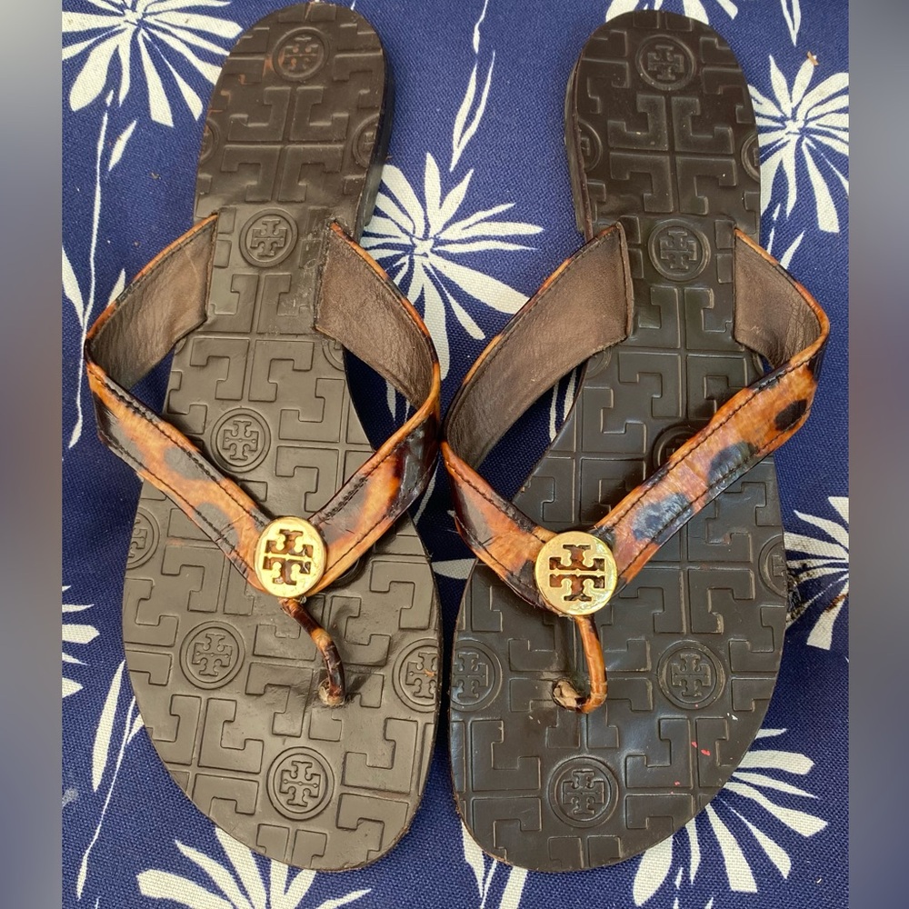 Tory Burch Black and Brown Women’s Flip Flops